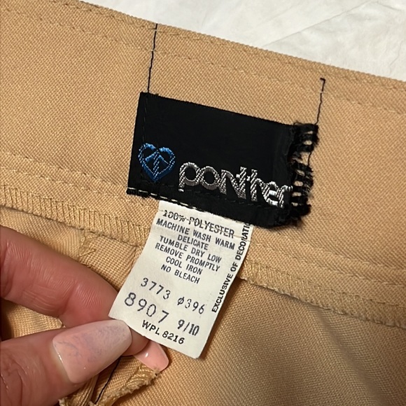 Vintage 1970’s High Rise Tan Wide Leg Bell Bottom Trousers, xs fit - Picture 4 of 10